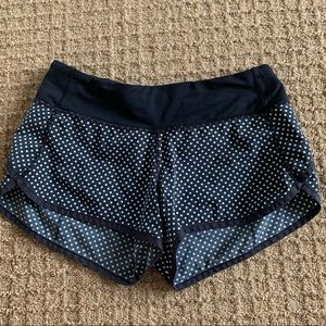 Lululemon Speed Up Shorts Black and White Polkadot